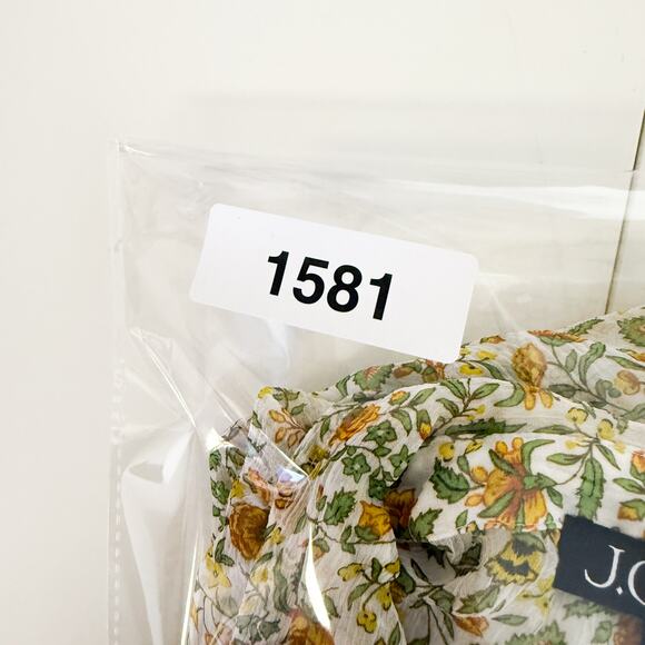 J.Crew Chiffon Crinkle Sheer Button Up Shirt Floral Green Yellow CD028 - 8 - Picture 10 of 10